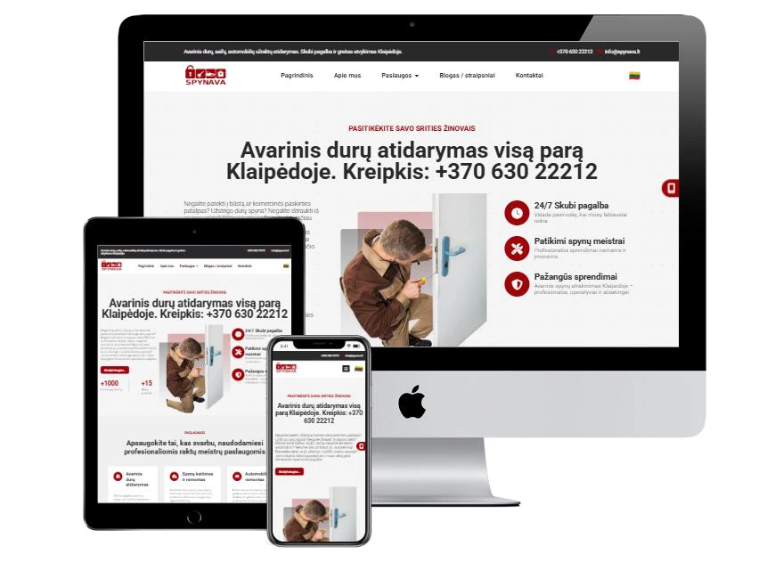 Spynava - Avarinis durų atidarymas visą parą Klaipėdoje